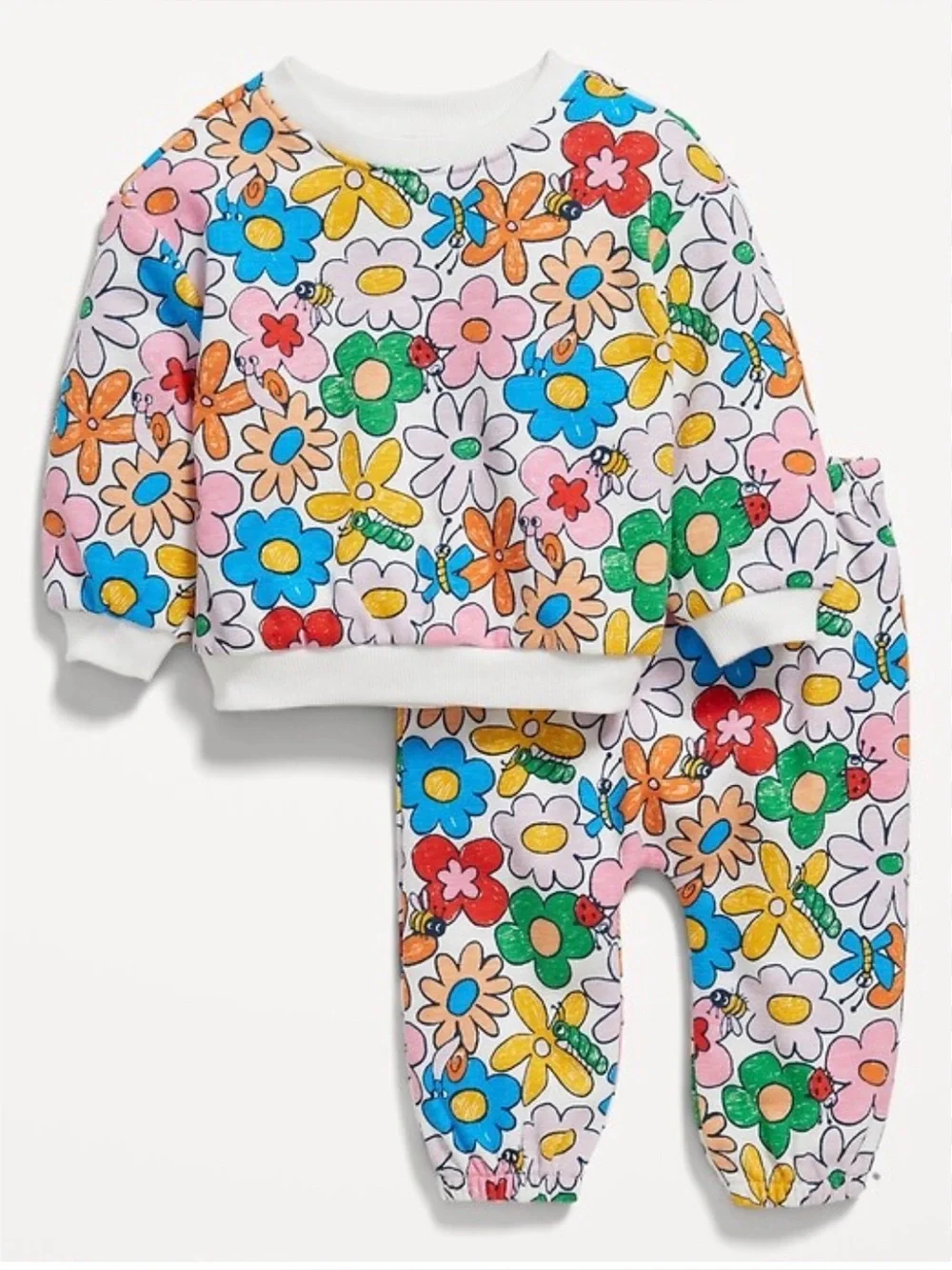 Old Navy Baby Crew-Neck Sweatshirt & Jogger Pants Set 0-3M